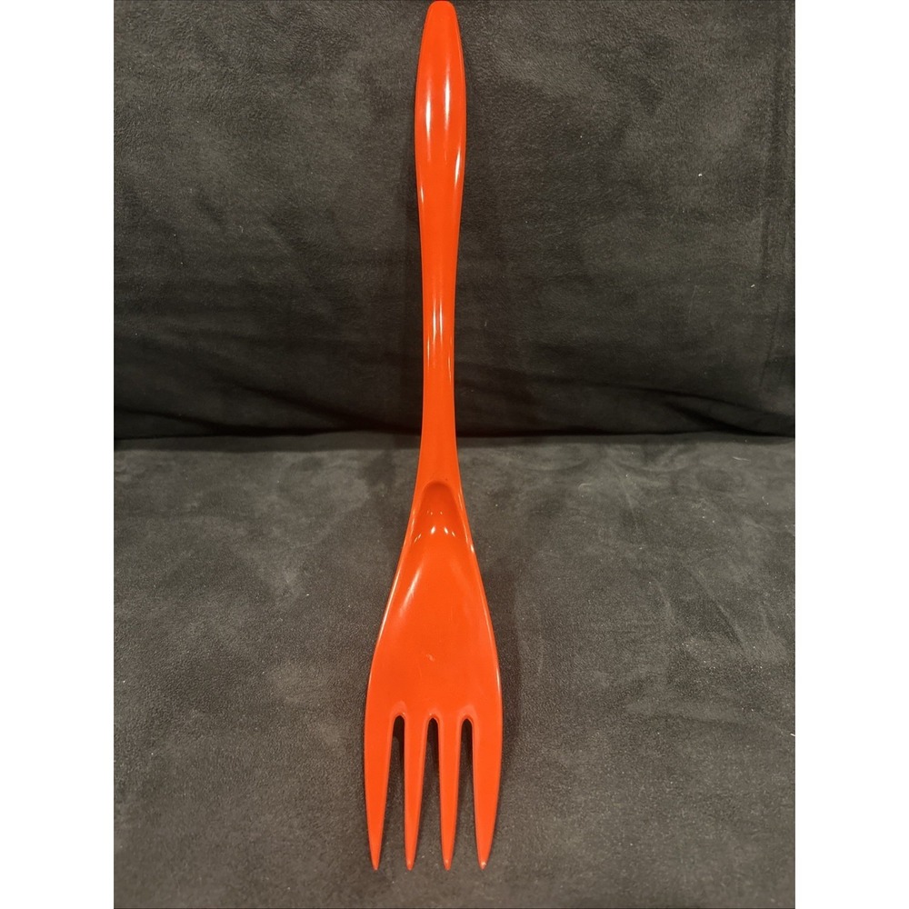 VTG Mepal Rosti Melamine Serving Fork Orange Red Denmark 12 3/4" MCM‎
